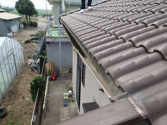 木更津市 雨樋の歪み