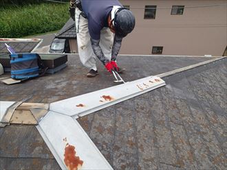 君津市 棟板金撤去状況