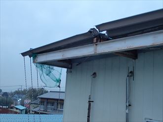 木更津市 折板屋根の剥がれ