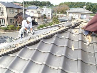 千葉市　瓦屋根の棟ズレ　工事004_R