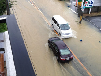 冠水した道路