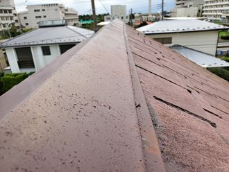 20190922_134505松戸市小山_台風15号被害スレート屋根調査 松戸市小山で行った台風15号被害のスレート屋根の棟板金の釘浮き