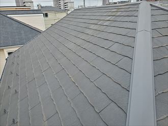 20190630_133405野田市岡田_屋根調査 野田市岡田で行った屋根調査で塗装の剥がれにより防水性が低下し苔・藻・カビが発生
