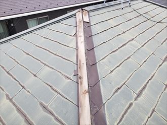 20191015_160854松戸市六実_スレート屋根調査 台風の影響により棟板金が飛散