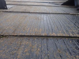 野田市木間ケ瀬で行った築28年が経過したスレート屋根調査で縁切りされていないスレート屋根は雨漏りの原因になります