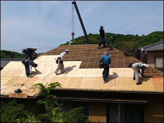 富津市　野地板設置