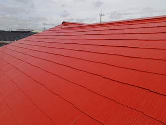 千葉市緑区　屋根塗装　外壁塗装　カラーシミュレーション　バルコニー防水　工事完了後の屋根