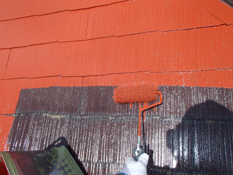 千葉市緑区　屋根塗装　外壁塗装　カラーシミュレーション　バルコニー防水　屋根の中塗り