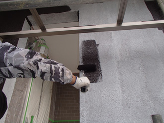 千葉市緑区　屋根塗装　外壁塗装　カラーシミュレーション　バルコニー防水　ラセットブラウン中塗り