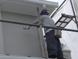 千葉市緑区　屋根塗装　外壁塗装　カラーシミュレーション　バルコニー防水　2階部分の中塗り